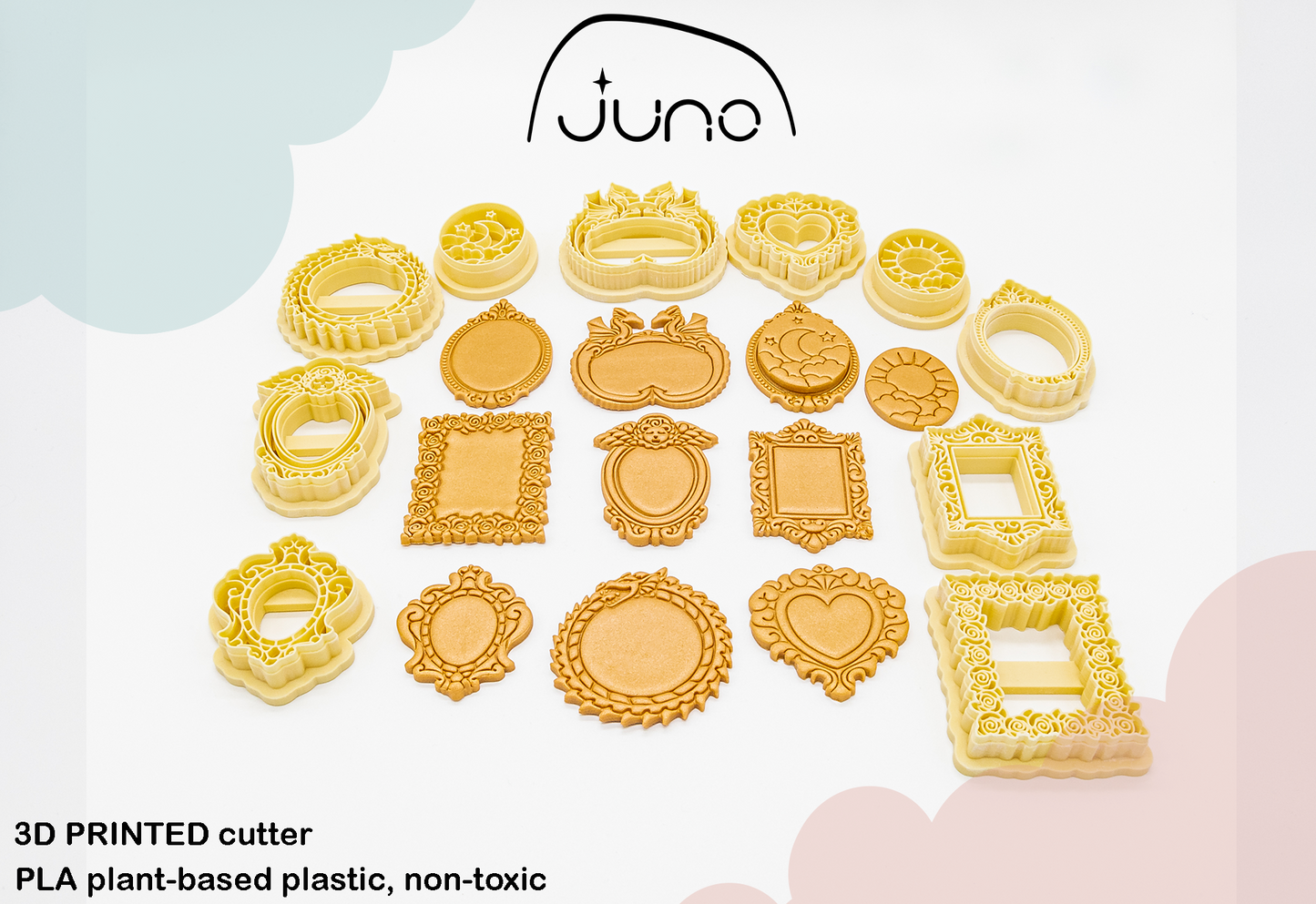 Gothic Rose, Cherub, Vintage Frame Traditional Tattoo, Old School Printed Clay, Polymer Clay, Cookie Cutter