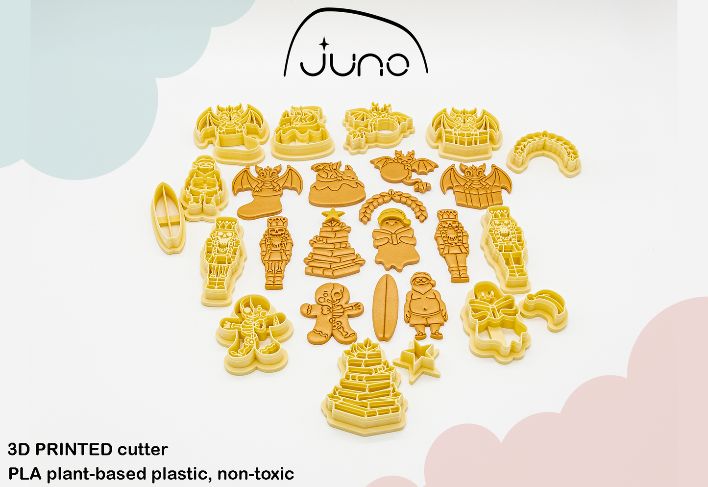 Skeleton Gingerbread Man Printed Clay, Polymer Clay, Cookie Cutter