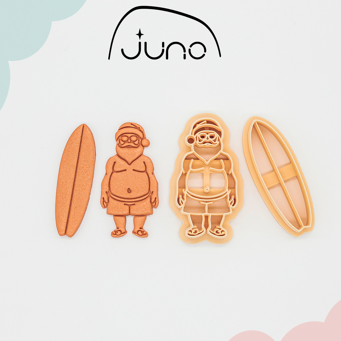 STL | Summer Surfer Santa Claus