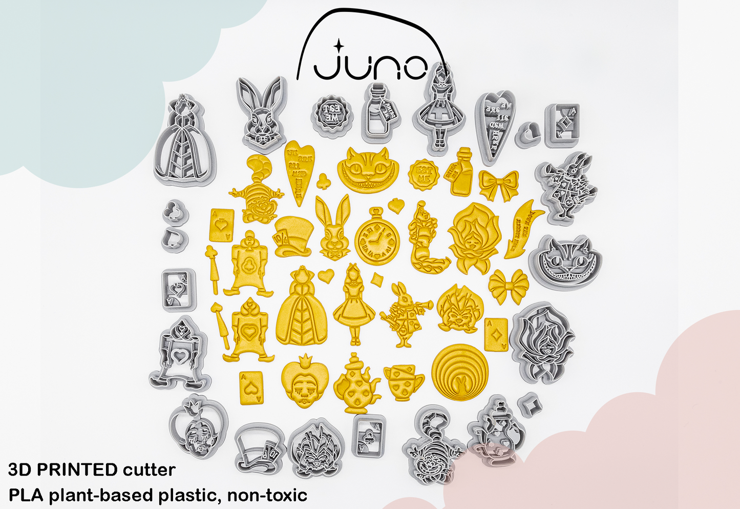 Wonderland Watch Clock Printed Clay, Polymer Clay, Cookie Cutter