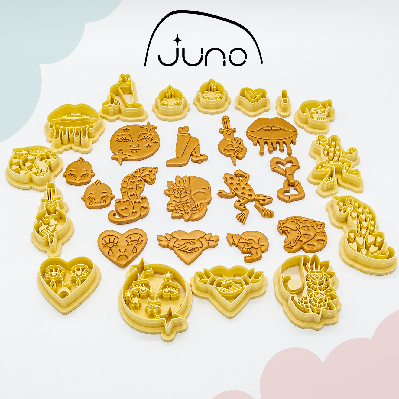 Love Frog Printed Clay, Polymer Clay, Cookie Cutter