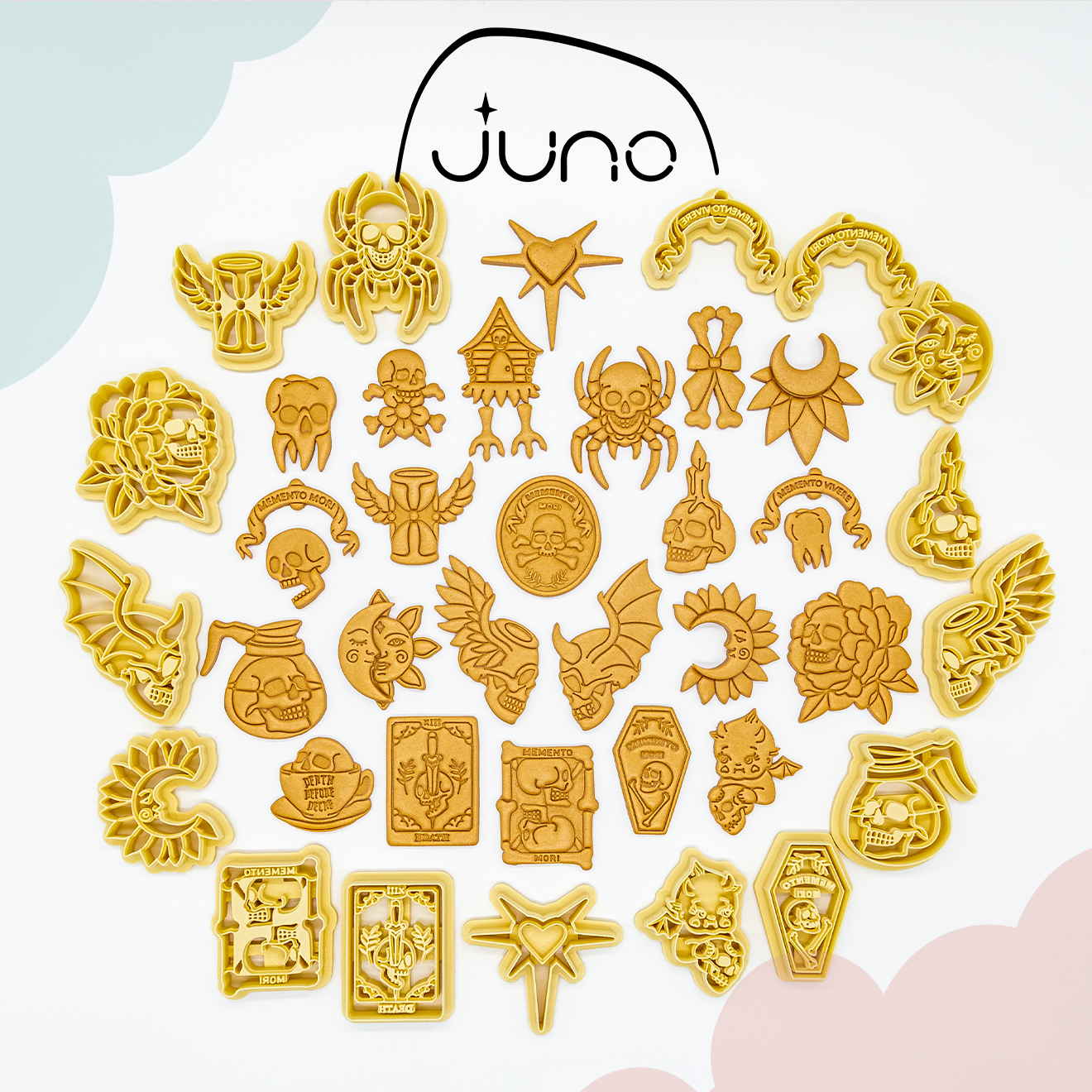 Skull with Candle Cutter Printed Clay, Polymer Clay, Cookie Cutter