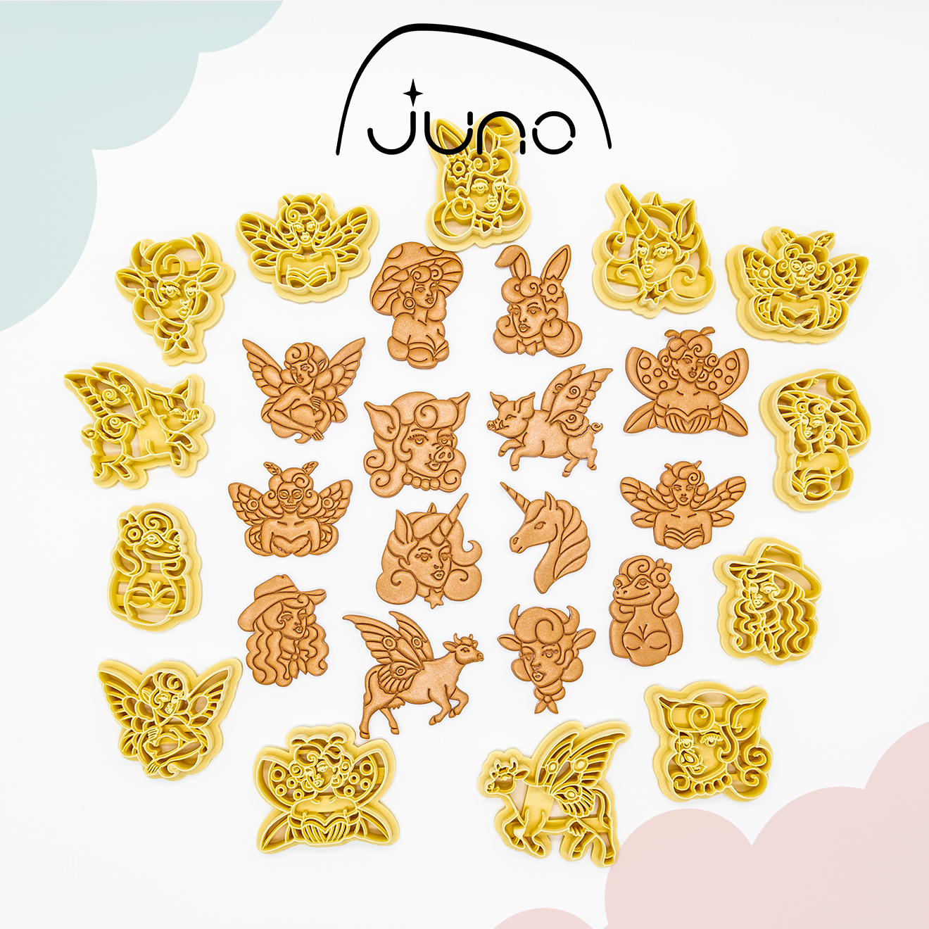 JunoVelle Death Moth Girl Printed Clay, Polymer Clay, Cookie Cutter