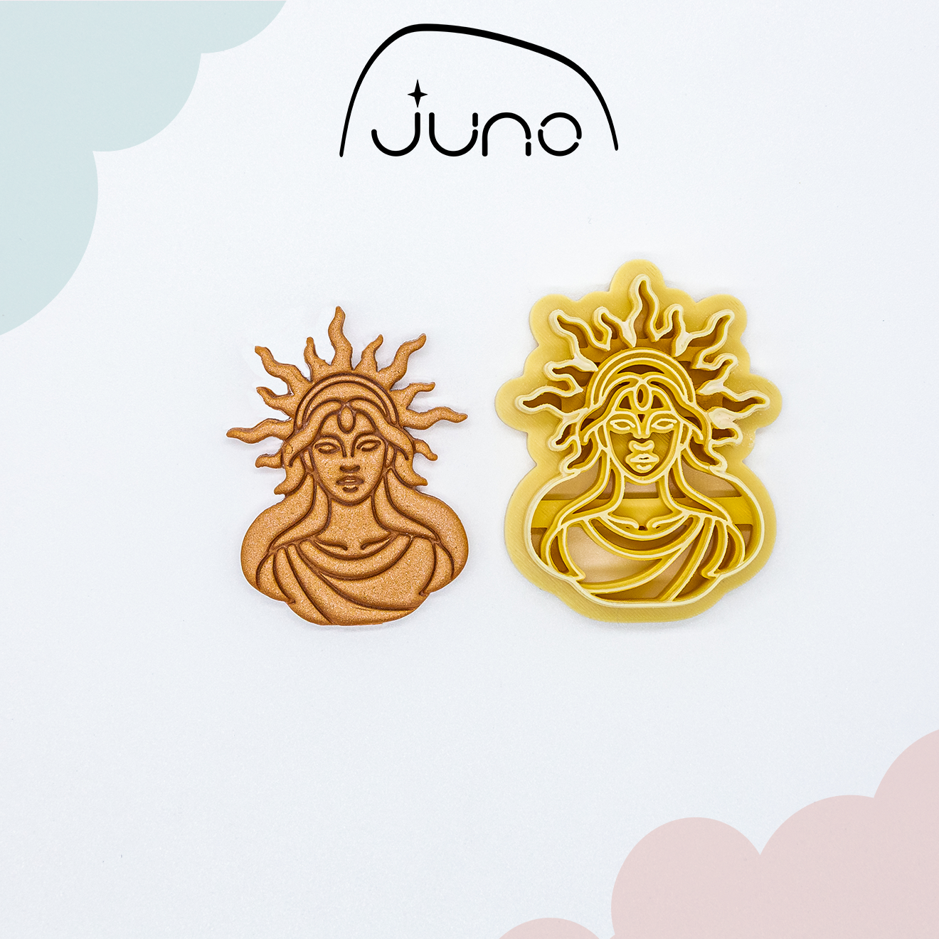 Sun Goddess, Printed Clay, Polymer Clay, Cookie Cutter