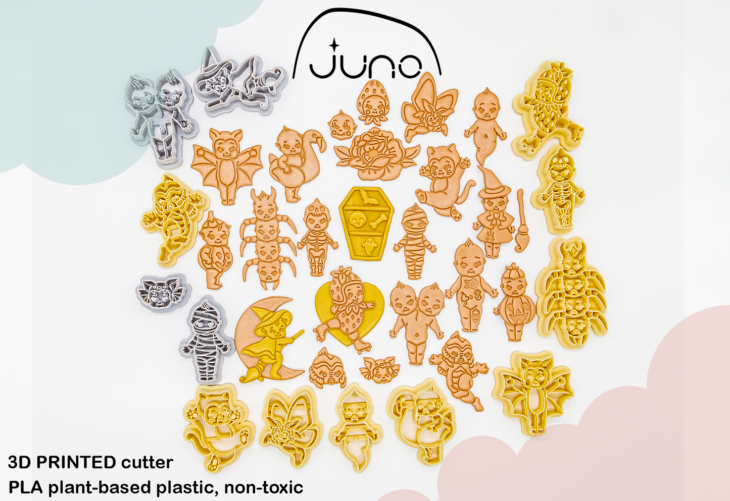 Vintage Kitsch Kewpie Doll Moth Printed Clay, Polymer Clay, Cookie Cutter