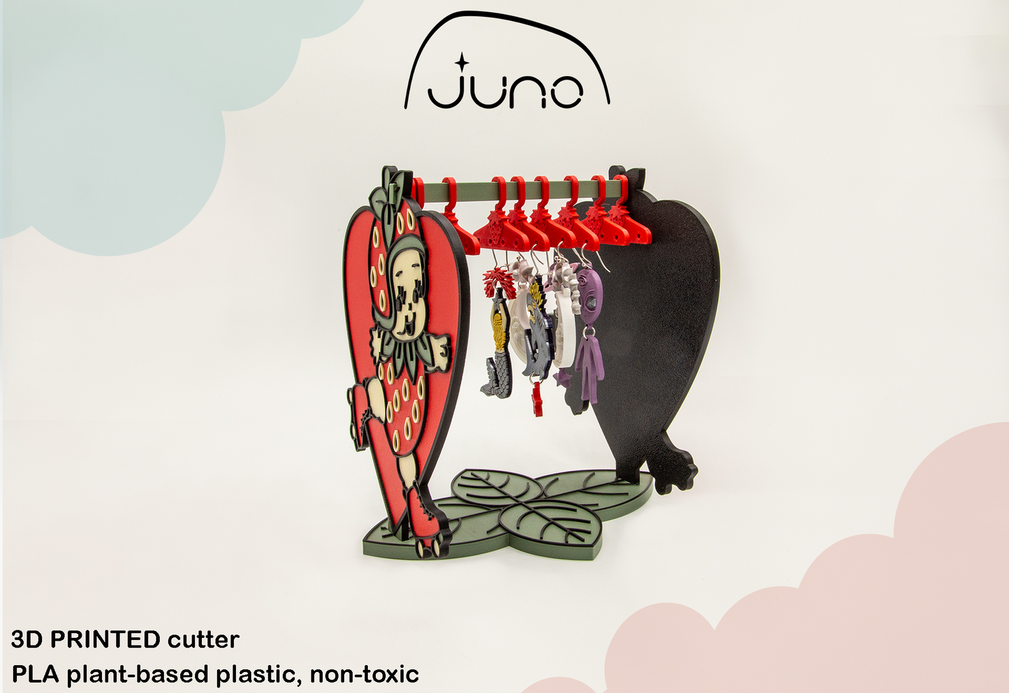 Kewpie Baby Doll Strawberry Roller Skater Earring Display Stand