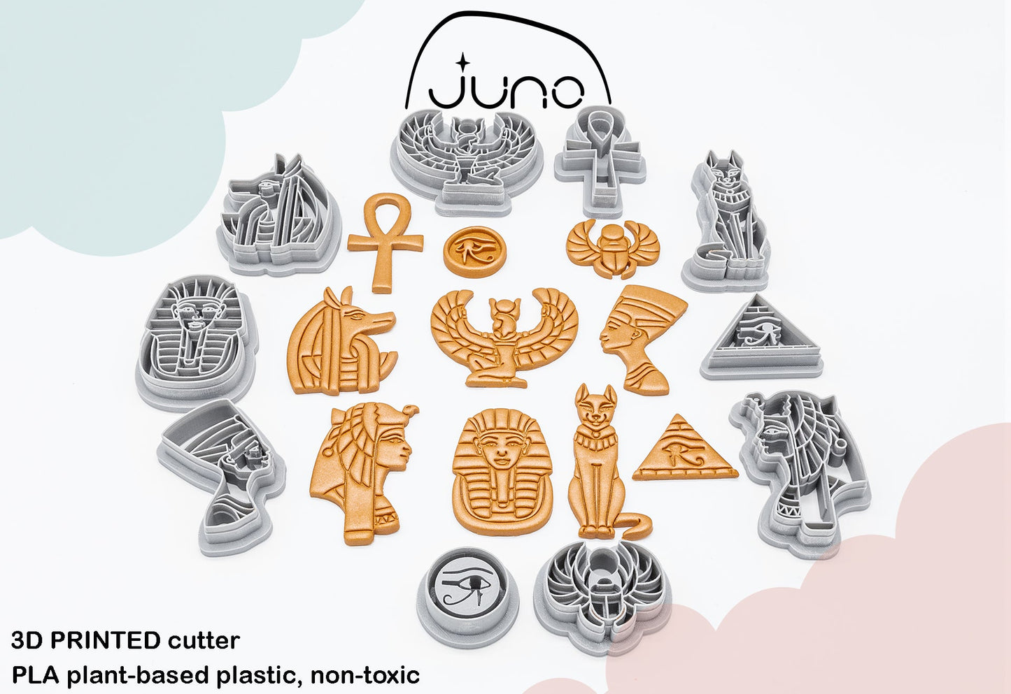 Nefertiti Printed Clay, Polymer Clay, Cookie Cutter