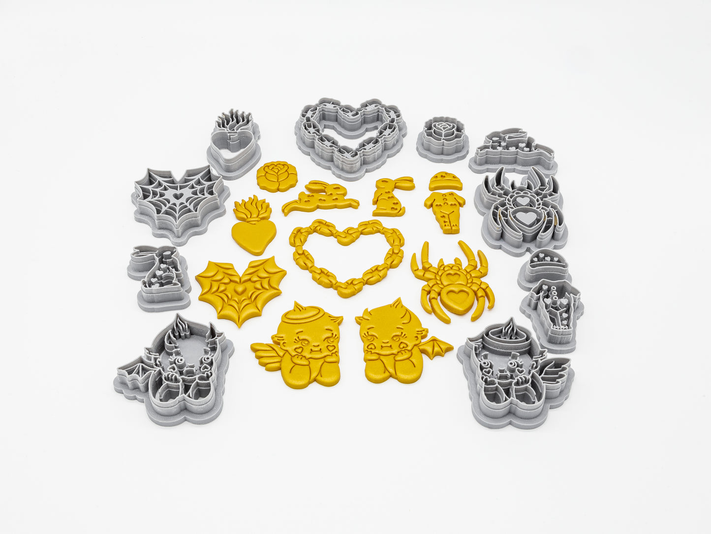 Kewpie Baby Doll Angel & Devil, Printed Clay, Polymer Clay, Cookie Cutter