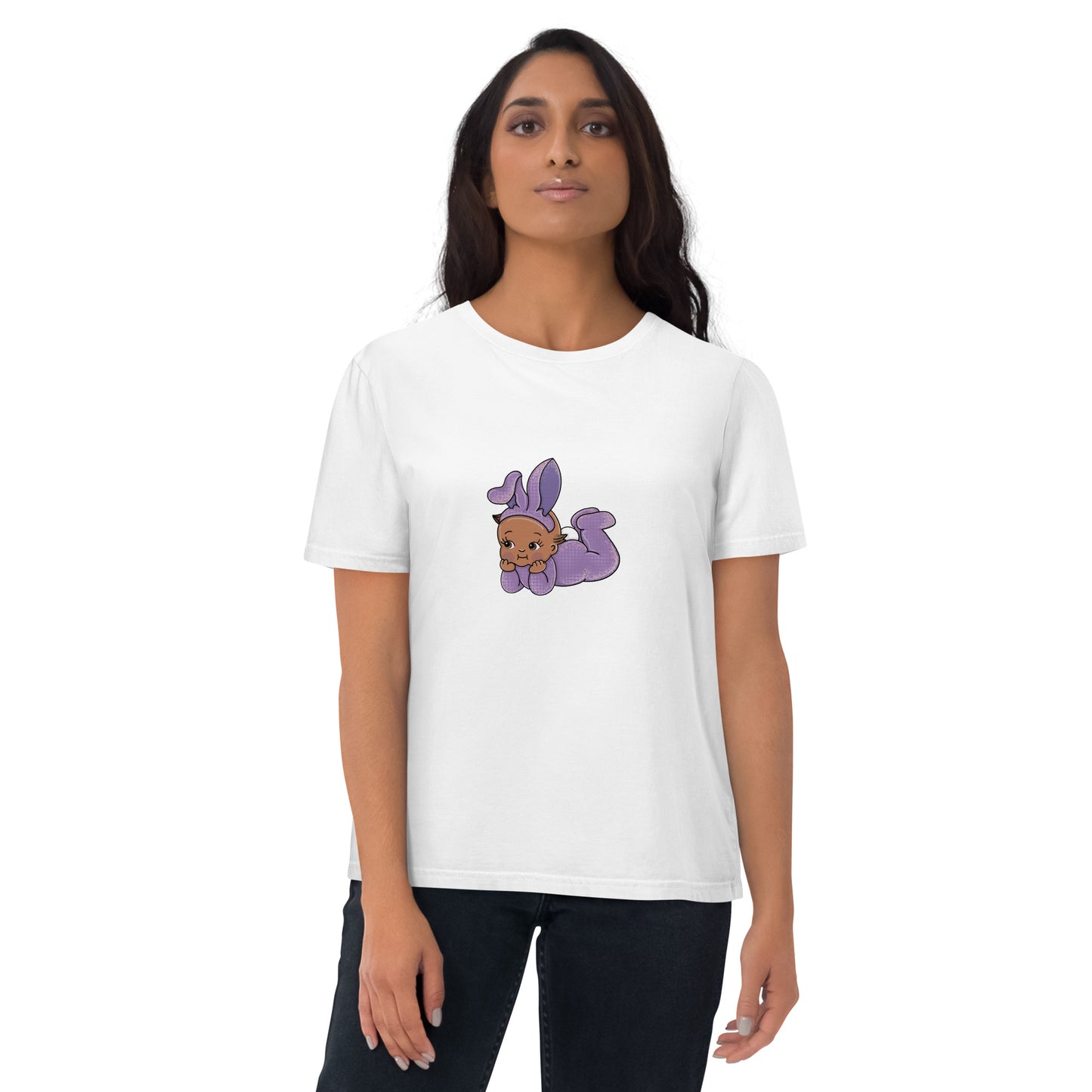 Unisex organic cotton t-shirt | Vintage Doll Cute Bunny