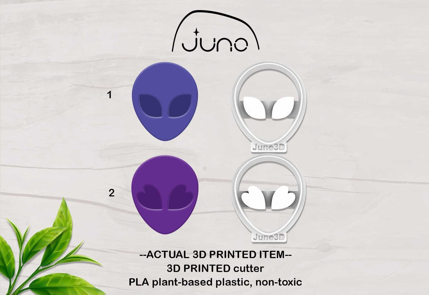 Alien Space Shape Printed Clay, Polymer Clay, Cookie Cutter