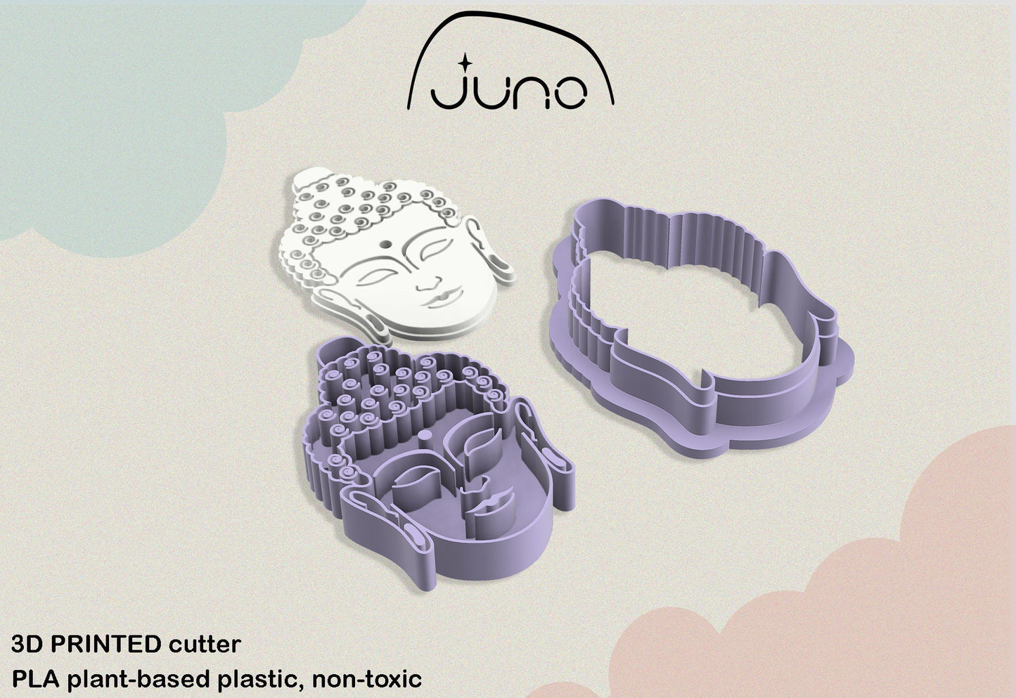 Buddha Cutter & Marker Set Printed Clay, Polymer Clay, Cookie Cutter