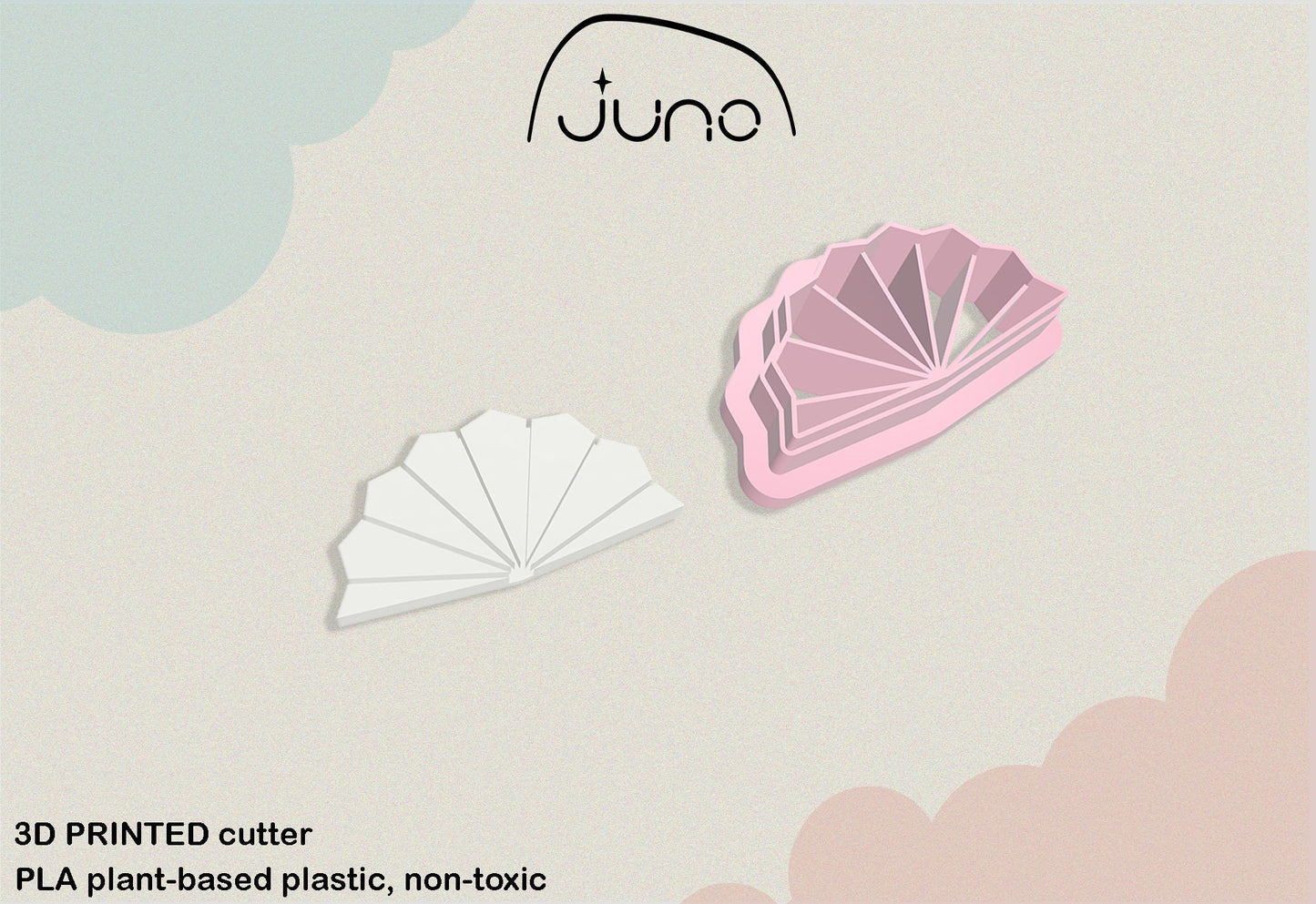 Japanese Fan Sensu Printed Clay, Polymer Clay, Cookie Cutter