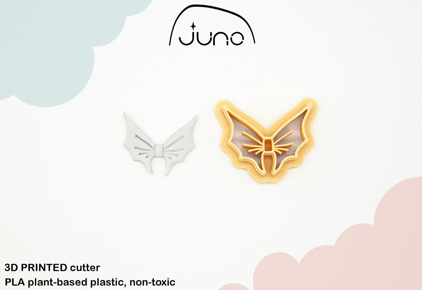 Skull, Crossed Bones, Bat Bow Printed Clay, Polymer Clay, Cookie Cutter