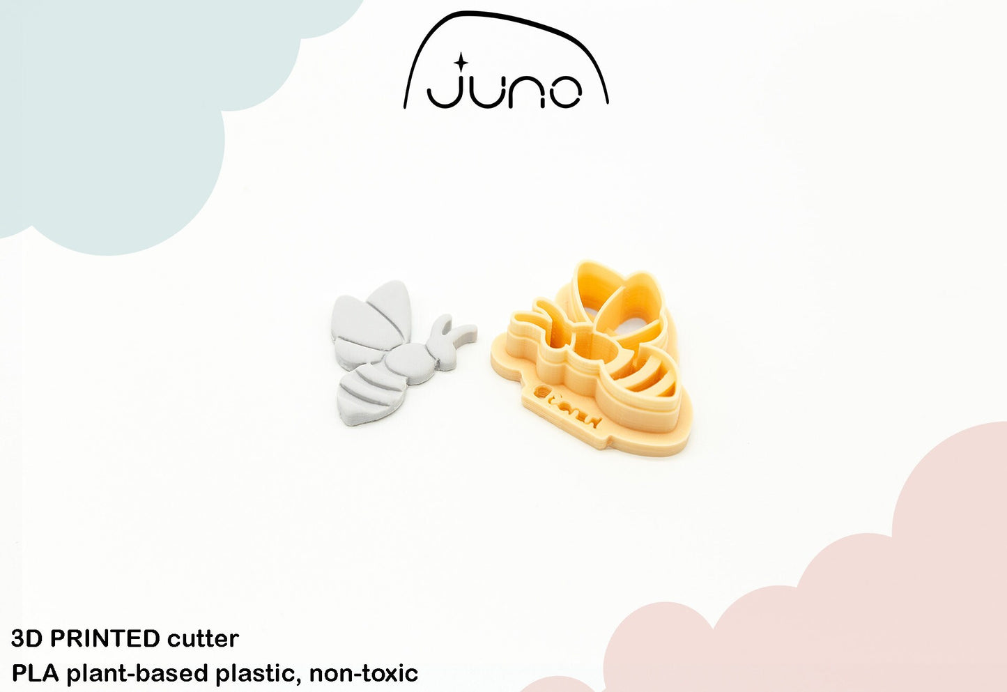 Elegant Bee Side Printed Clay, Polymer Clay, Cookie Cutter