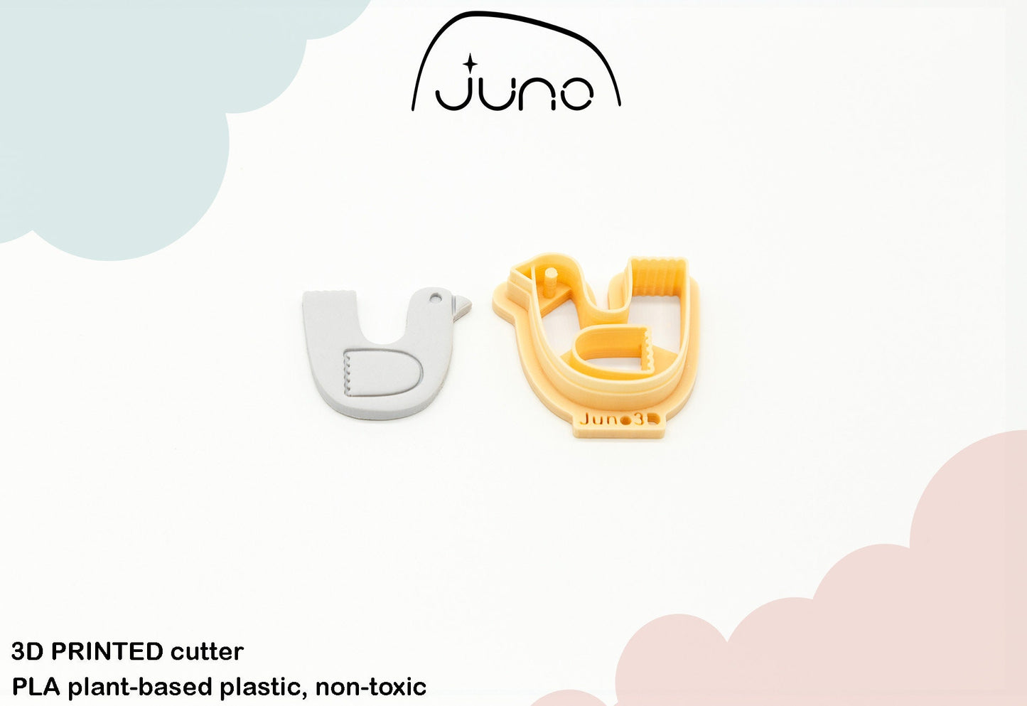 Minimal Bird Folk art Printed Clay, Polymer Clay, Cookie Cutter