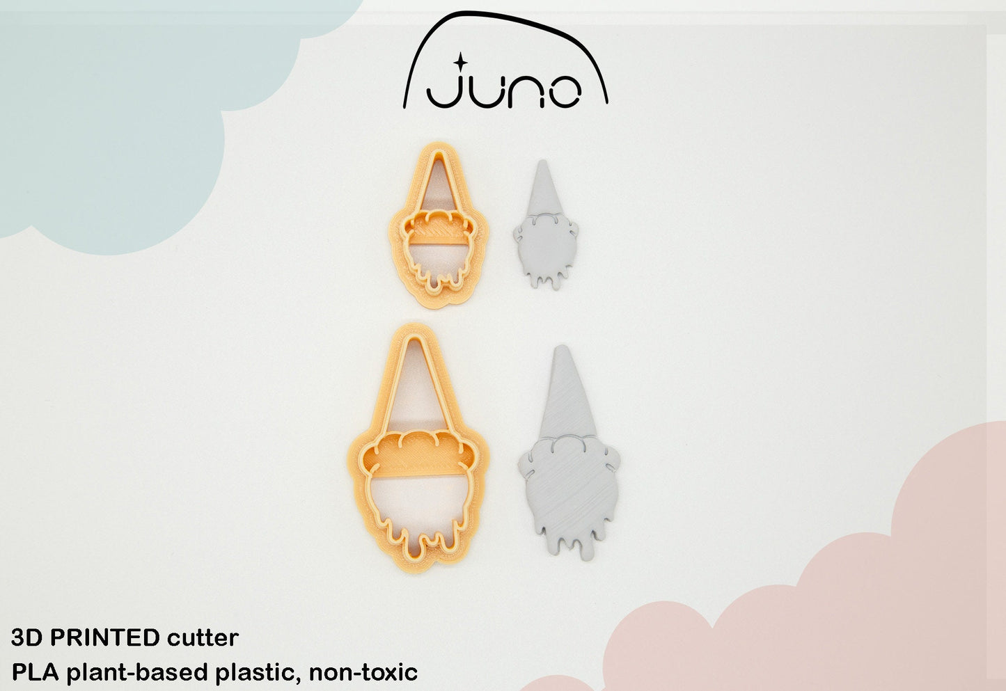 Dripping Ice Cream Printed Clay, Polymer Clay, Cookie Cutter