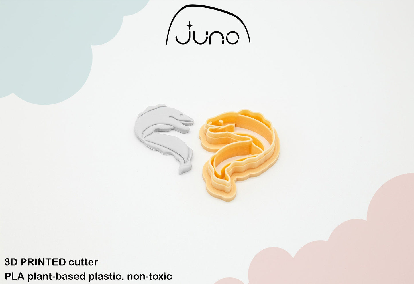 Beautiful Eel Printed Clay, Polymer Clay, Cookie Cutter