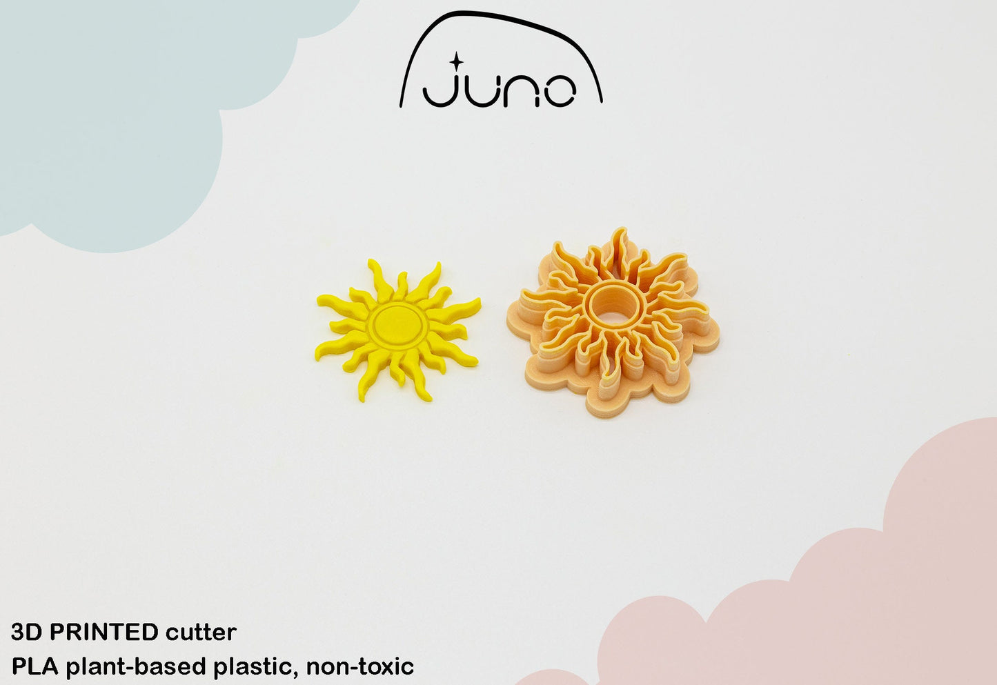 Esoteric Sun, Black Sun Printed Clay, Polymer Clay, Cookie Cutter