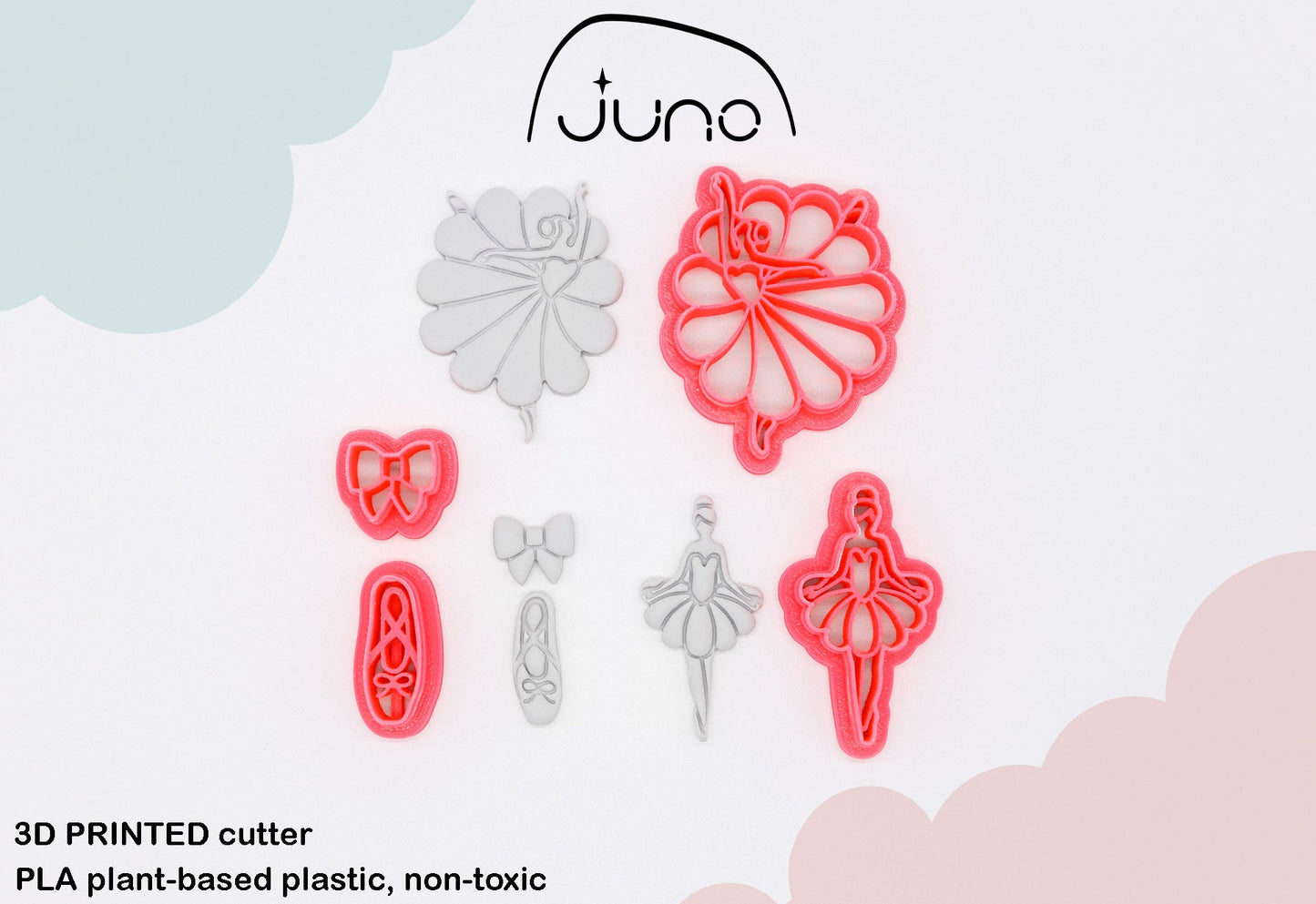 Dancing Ballerina, Girl power, Woman Body Printed Clay, Polymer Clay, Cookie Cutter