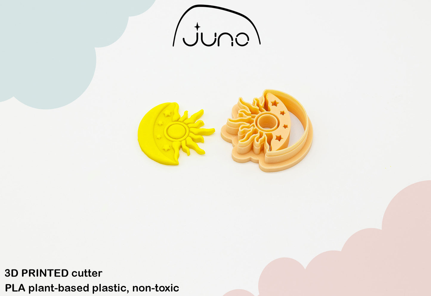 Dream Celestial Sun/Moon/Stars Stars, Printed Clay, Polymer Clay, Cookie Cutter