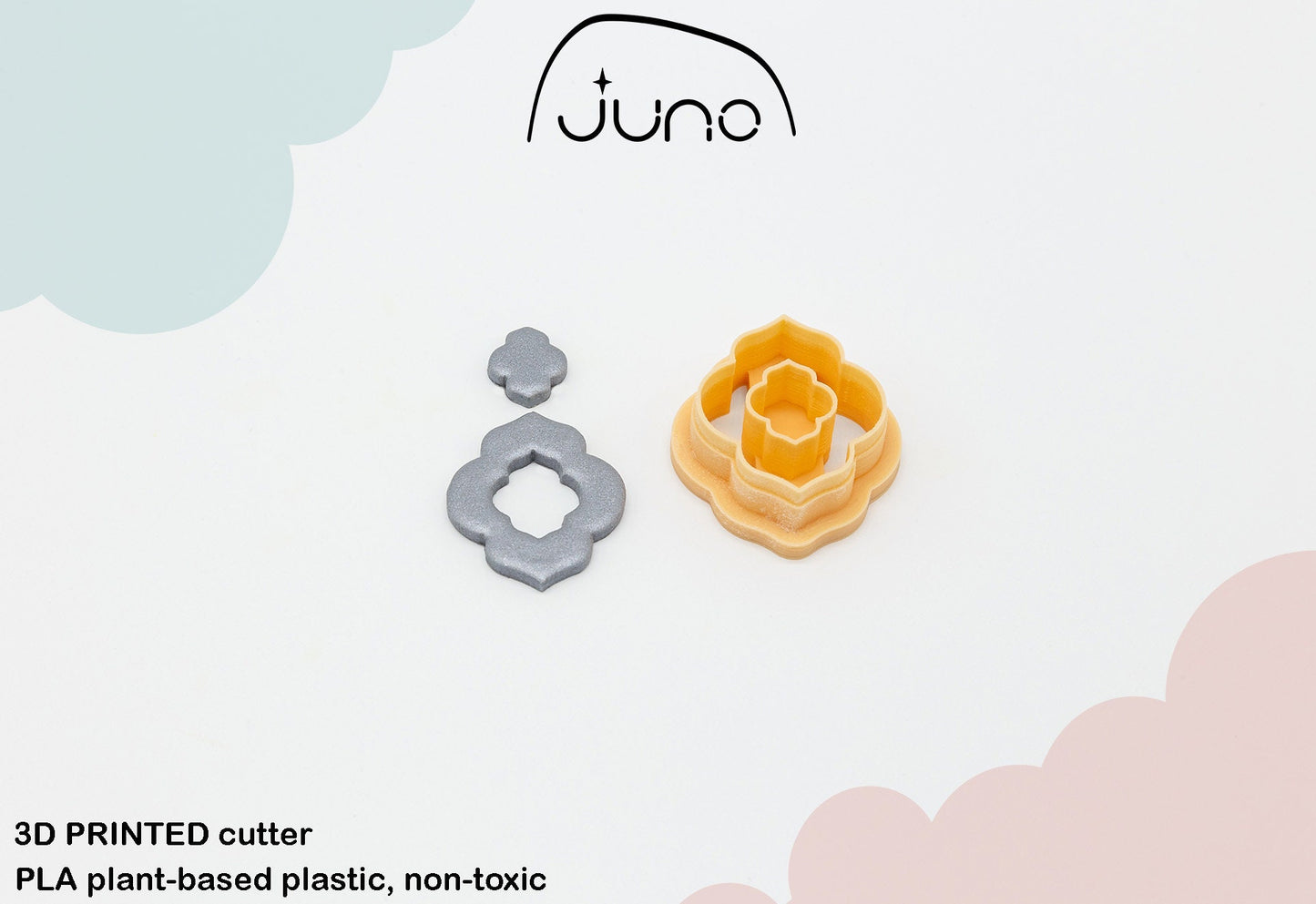 Moroccan Tile Shape Printed Clay, Polymer Clay, Cookie Cutter