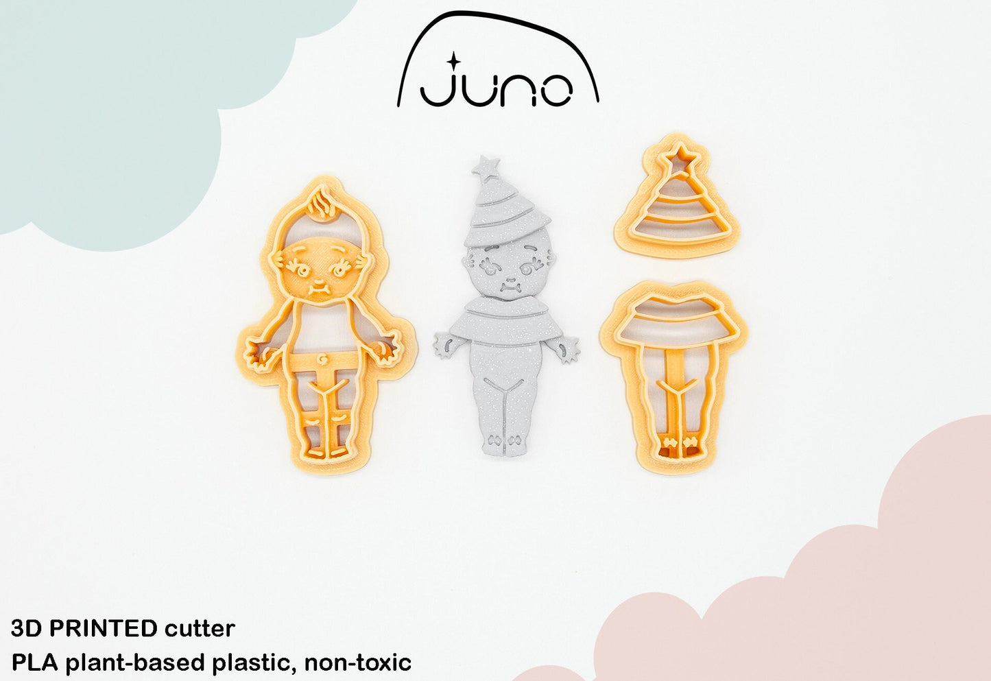 Kewpie Baby Doll Outfit | Christmas Tree Costume Set Printed Clay, Polymer Clay, Cookie Cutter