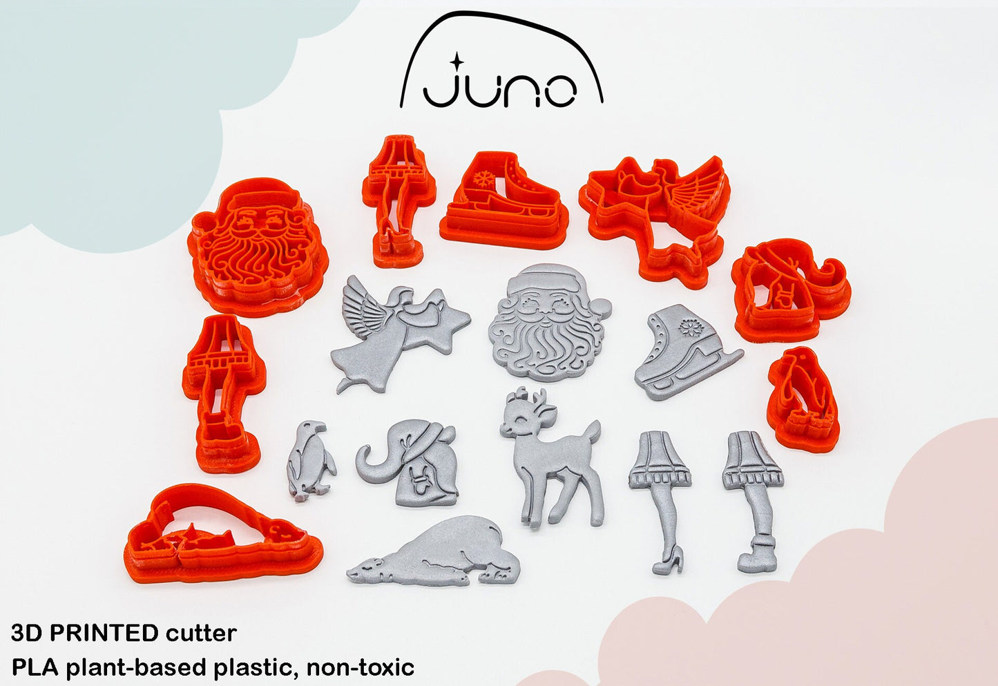 Curious Gnome, Elf Ornament Printed Clay, Polymer Clay, Cookie Cutter