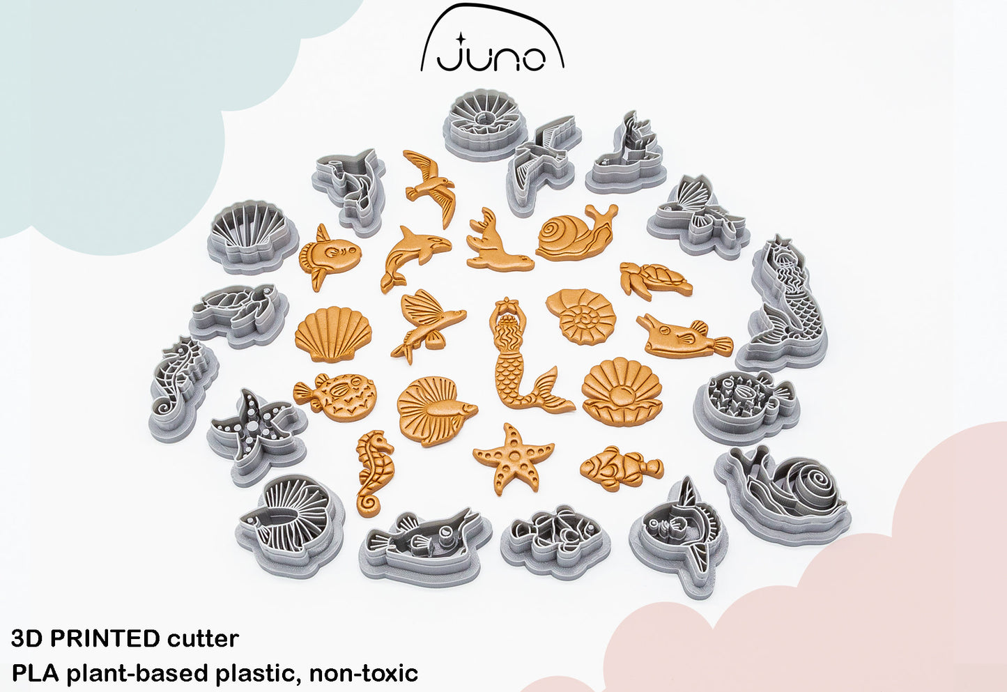 Seahorse, Hippocampus Printed Clay, Polymer Clay, Cookie Cutter