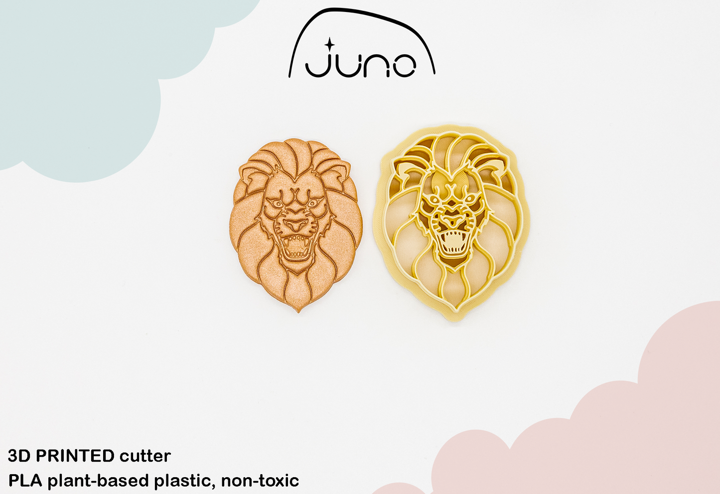 Roaring Lion, Traditional Tattoo, Printed Clay, Polymer Clay, Cookie Cutter