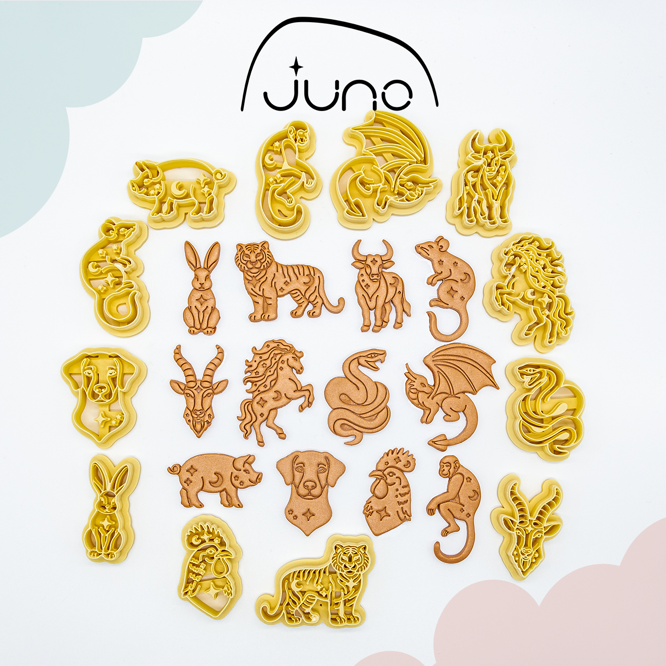 Ox, Bull, Chinese Calendar, Printed Clay, Polymer Clay, Cookie Cutter