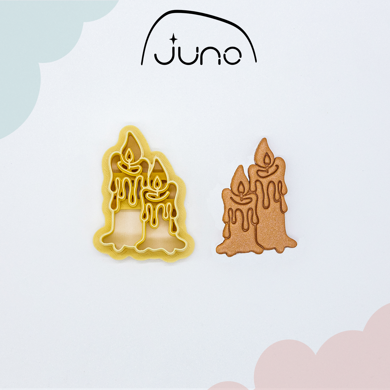 Double Flame, Printed Clay, Polymer Clay, Cookie Cutter