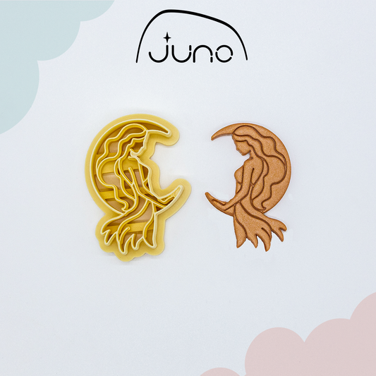 Moon Goddess, Printed Clay, Polymer Clay, Cookie Cutter