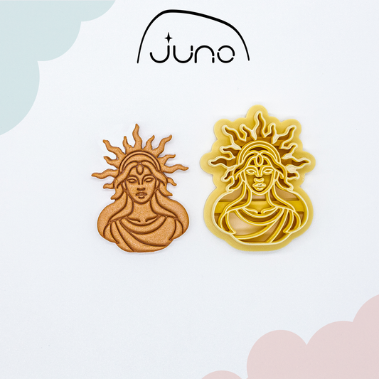 Sun Goddess, Printed Clay, Polymer Clay, Cookie Cutter