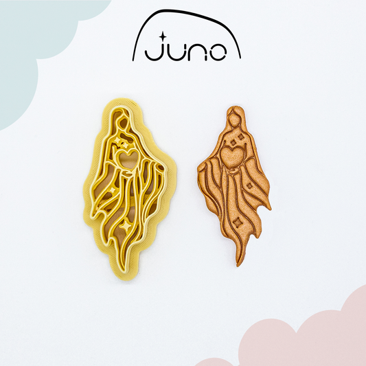 Valentine Ghost, Printed Clay, Polymer Clay, Cookie Cutter