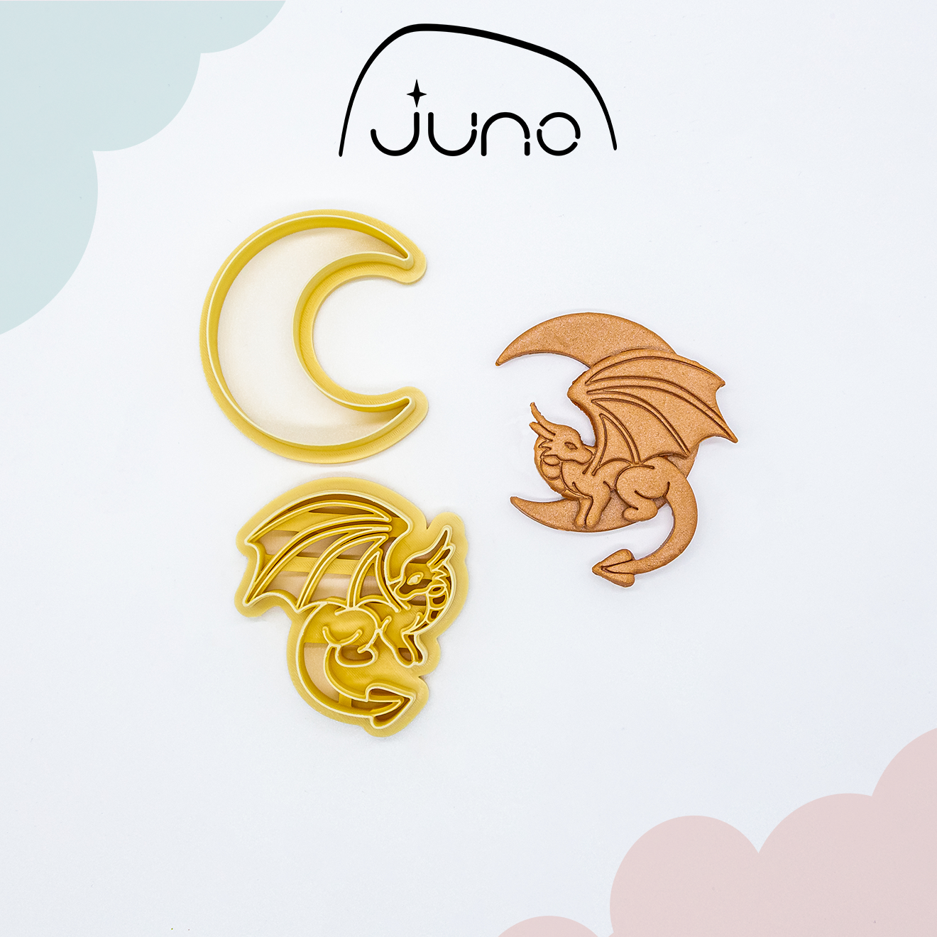 Moon Dragon, Chinese Calendar, Printed Clay, Polymer Clay, Cookie Cutter