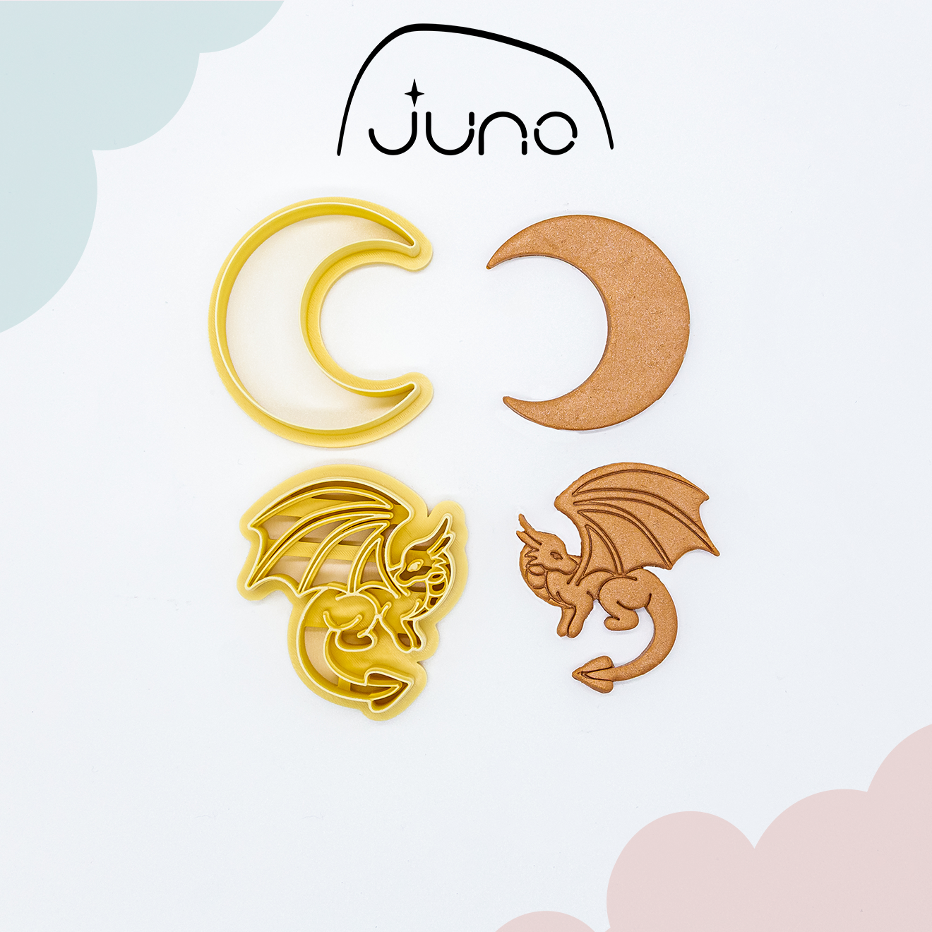 Moon Dragon, Chinese Calendar, Printed Clay, Polymer Clay, Cookie Cutter