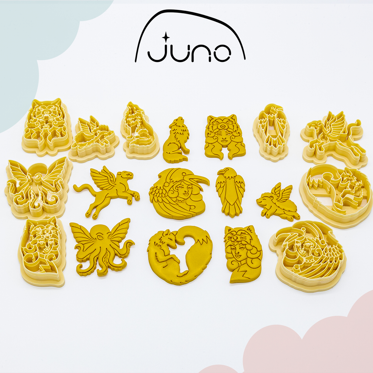 JunoVelle Fox Girl & Fox Printed Clay, Polymer Clay, Cookie Cutter