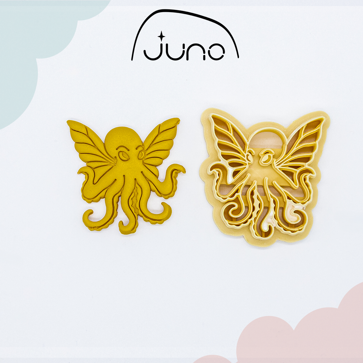 JunoVelle Fairy Octopus Printed Clay, Polymer Clay, Cookie Cutter
