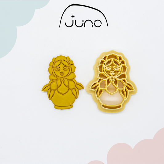 Matryoshka, Flower Printed Clay, Polymer Clay, Cookie Cutter