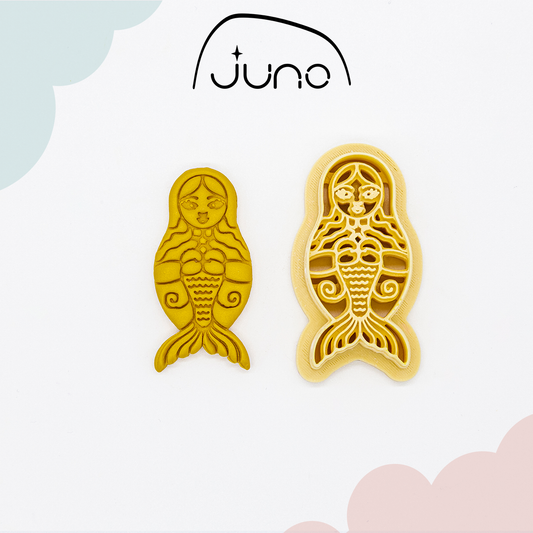 Matryoshka, Mermaid Printed Clay, Polymer Clay, Cookie Cutter