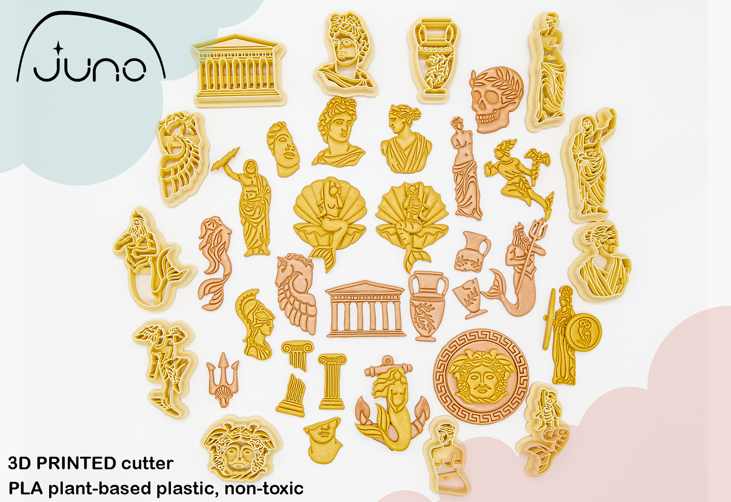 Parthenon, Acropolis, Ancient Greece, Greek Mythology Printed Clay, Polymer Clay, Cookie Cutter (Copy)