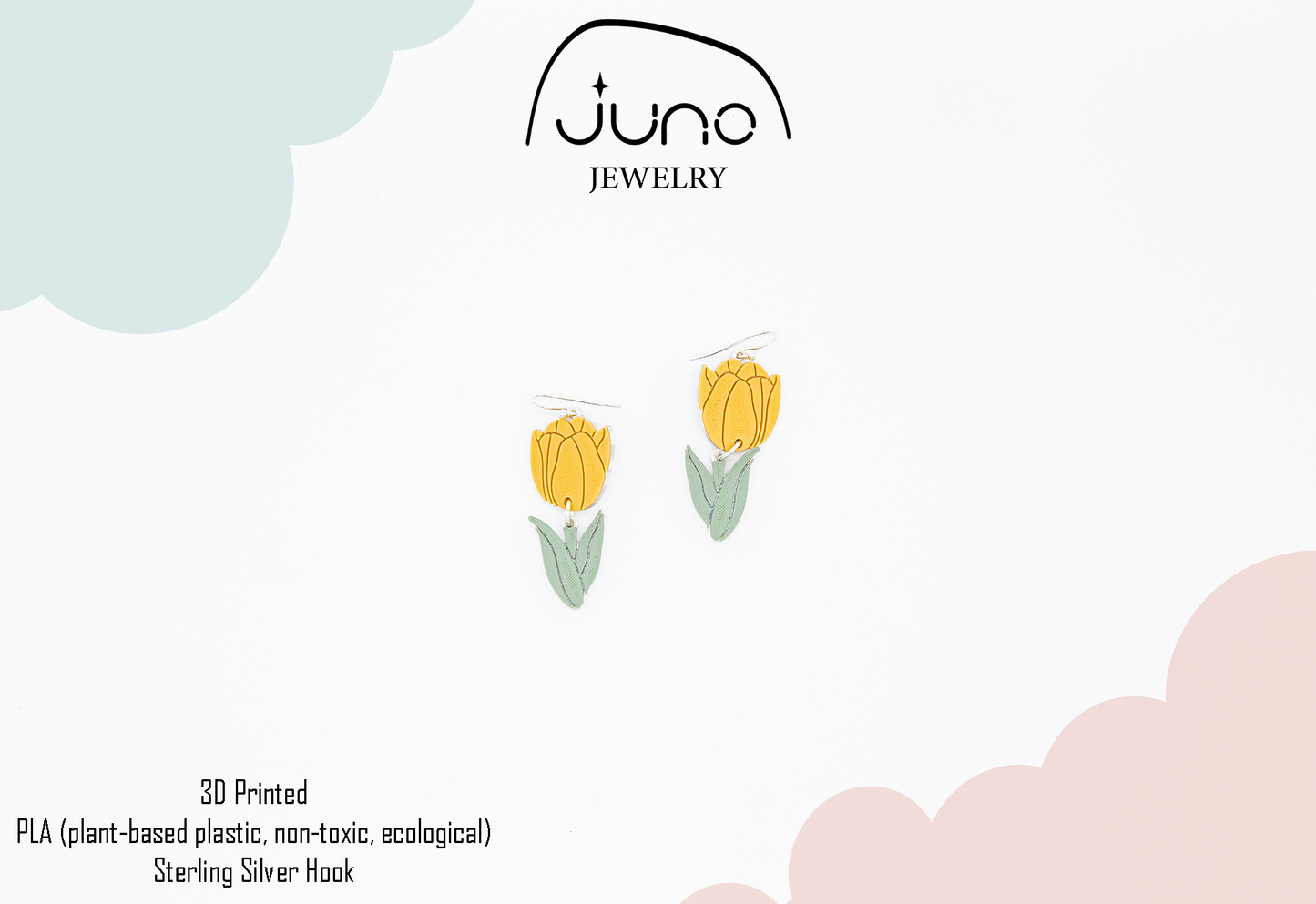 Tulip 3D Printed Lightweight Eco-friendly Earrings