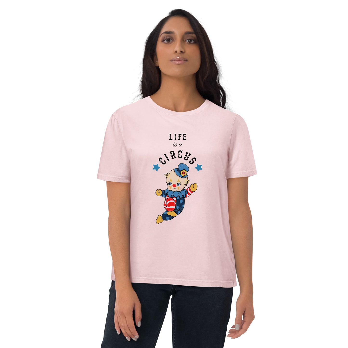 Unisex organic cotton t-shirt | Life is a Circus | Vintage Doll Clown