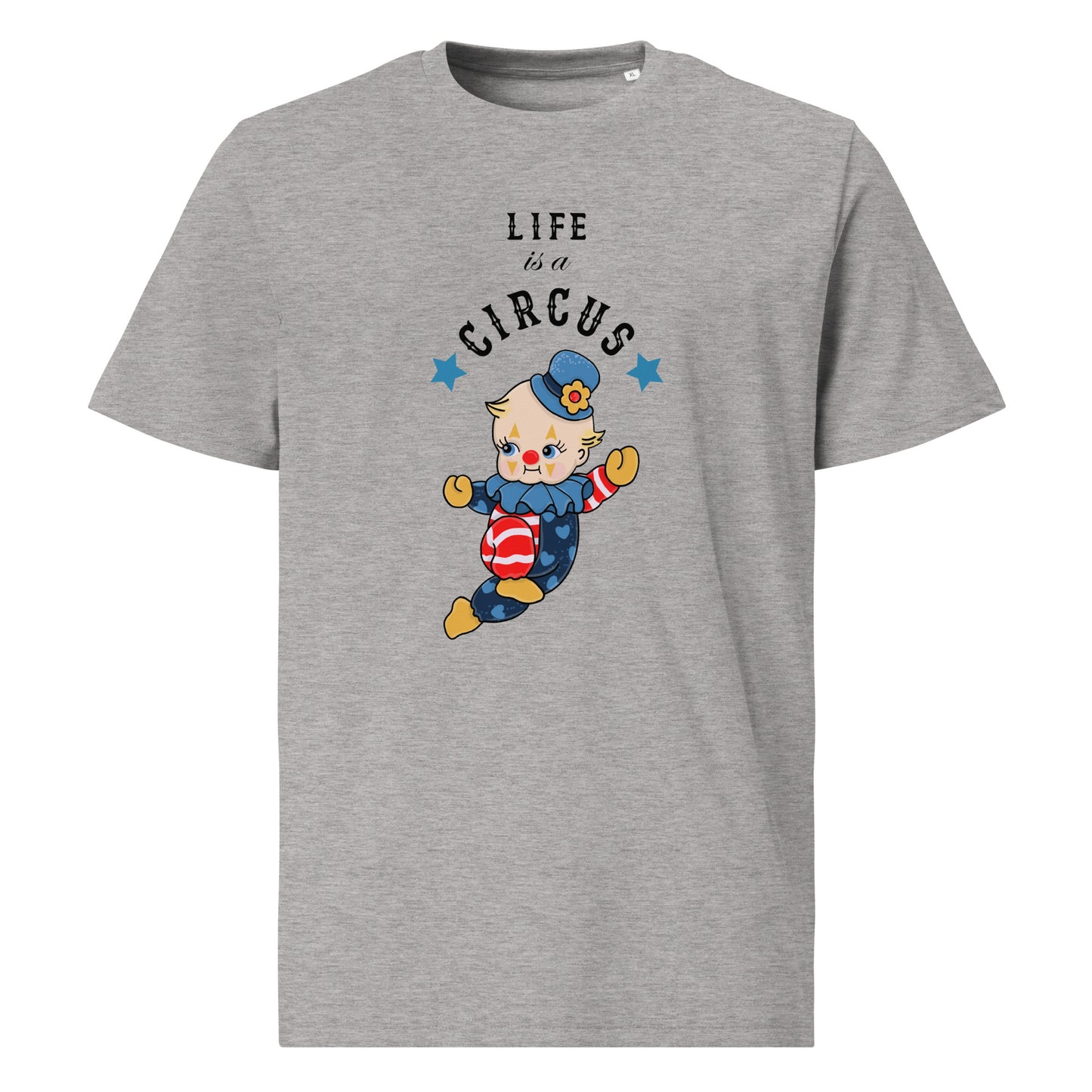 Unisex organic cotton t-shirt | Life is a Circus | Vintage Doll Clown