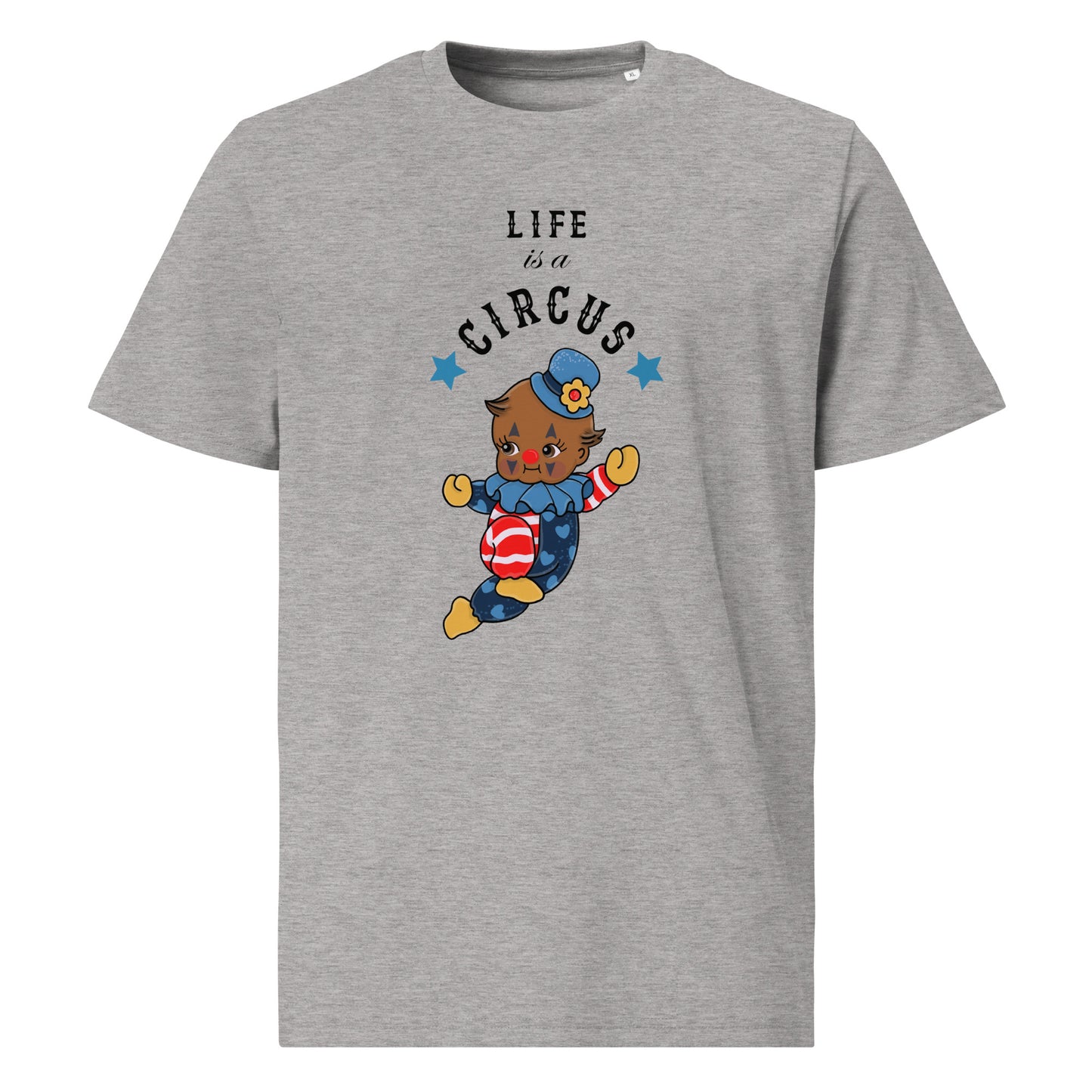 Unisex organic cotton t-shirt | Life is a Circus | Vintage Doll Clown