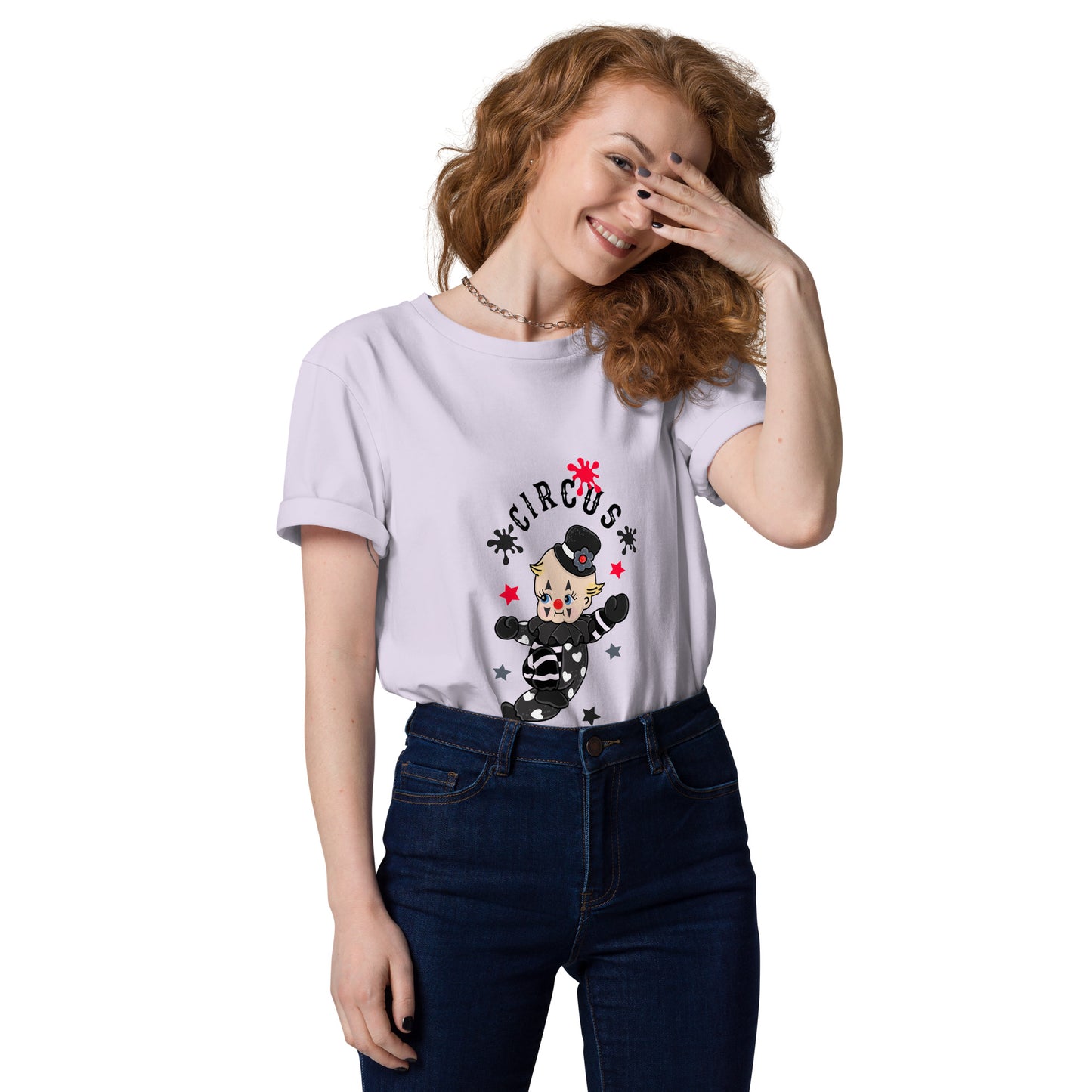 Unisex organic cotton t-shirt | Life is a Circus | Vintage Doll Dark Clown