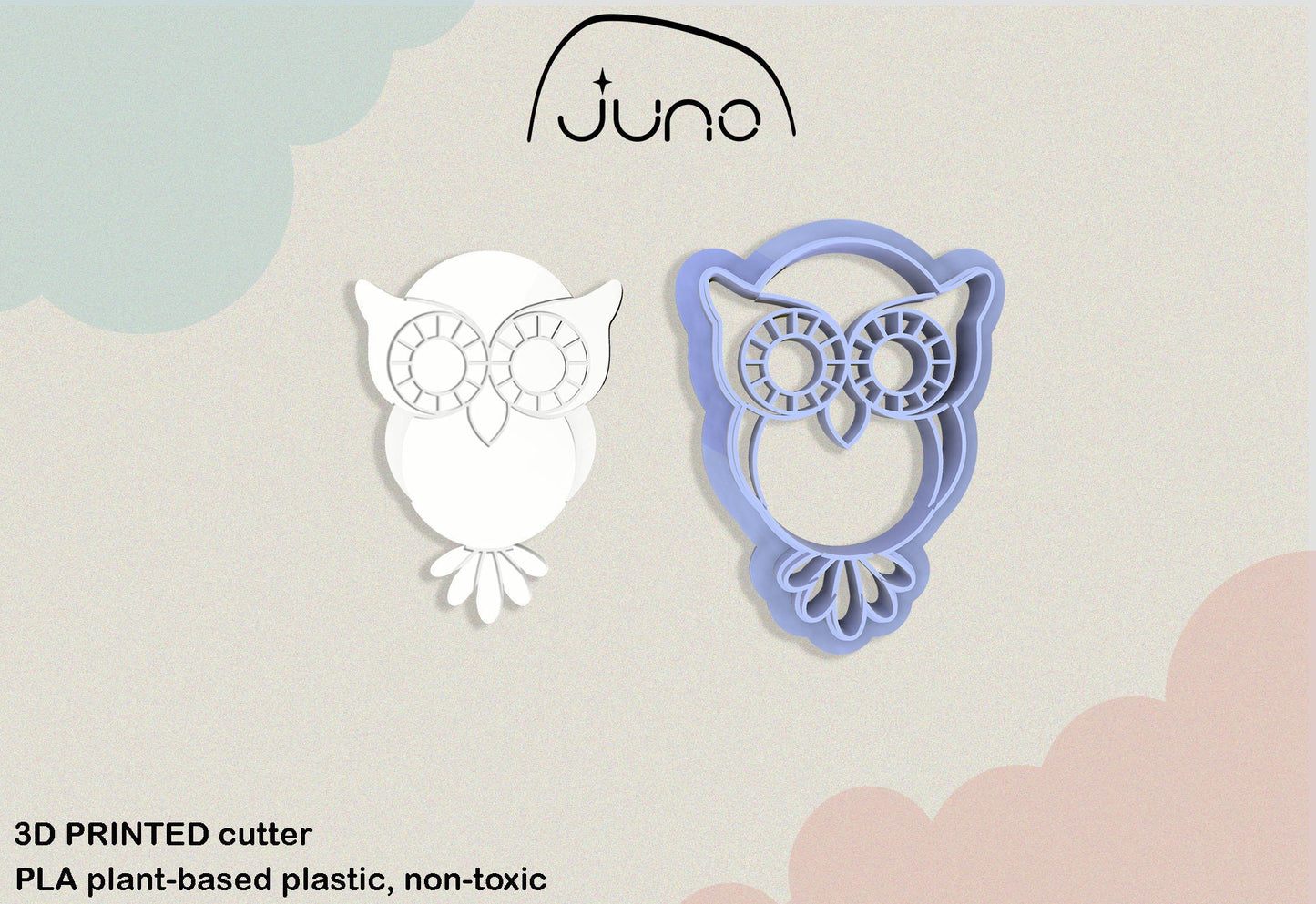 Cute Owl Printed Clay, Polymer Clay, Cookie Cutter