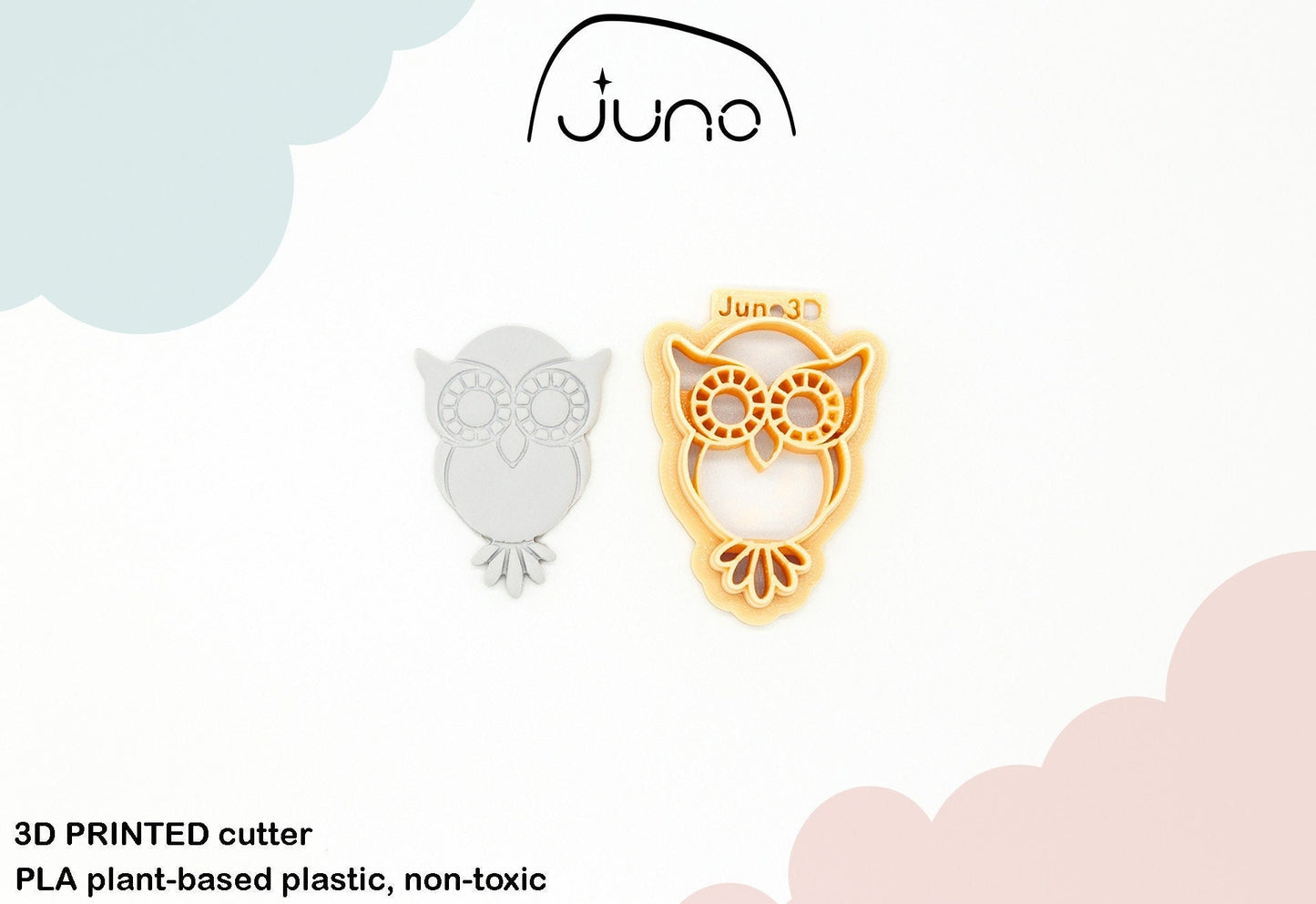 Cute Owl Printed Clay, Polymer Clay, Cookie Cutter