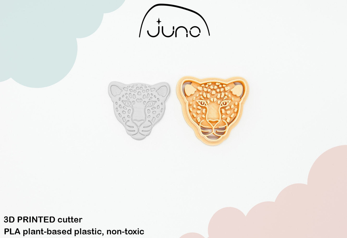 Leopard, Black Panther, Jaguar Face Printed Clay, Polymer Clay, Cookie Cutter