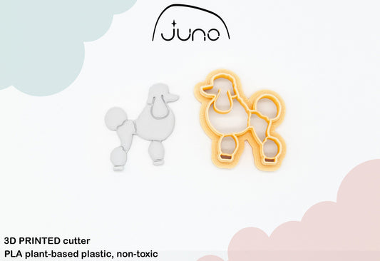 Poodle, Caniche Body, Dog Cutters Printed Clay, Polymer Clay, Cookie Cutter